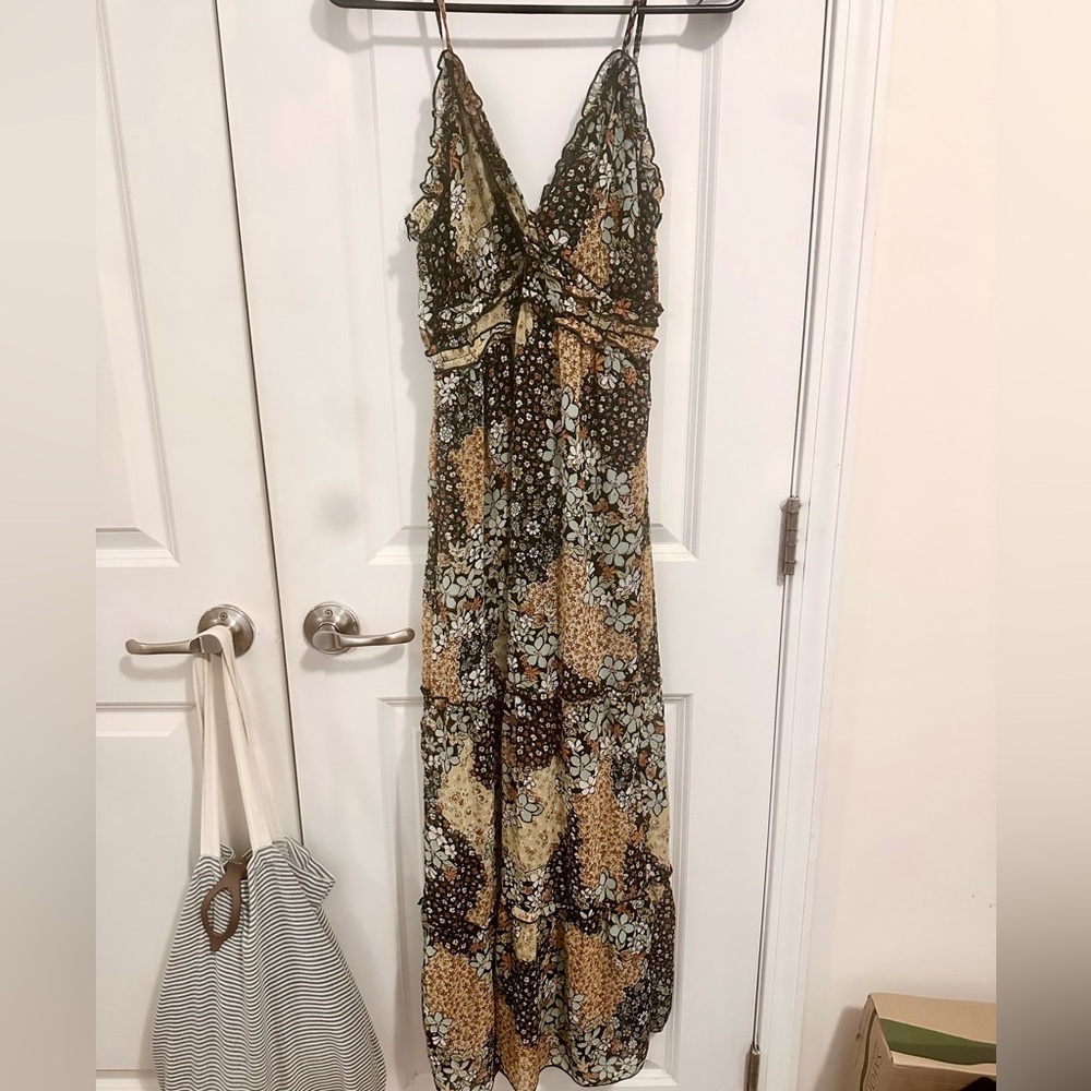 Inspired Hearts Floral Maxi Dress - Black and Brown